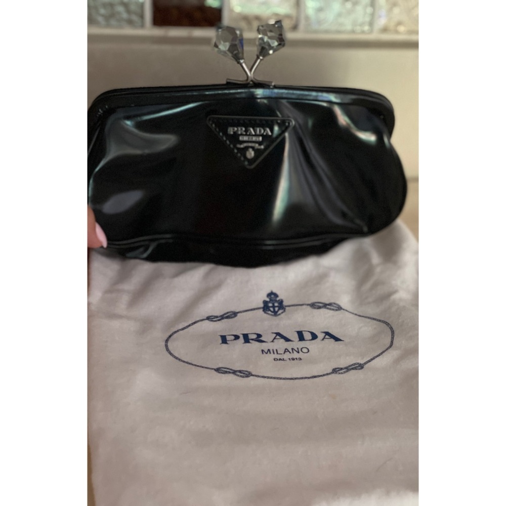 Authentic Prada clutch with optional chain